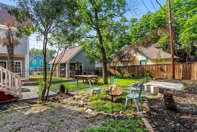 1508 E 11th St, Austin, TX 78702 - fenced yard featuring an outdoor fire pit
