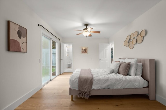 1907 Casa Grande Dr, Austin, TX 78733 - bedroom with access to outside, light wood finished floors, and ceiling fan