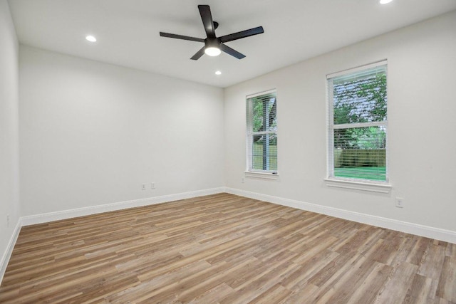 346 Webb St, Smithville, TX 78957 - spare room featuring baseboards, a ceiling fan, and light wood-style floors