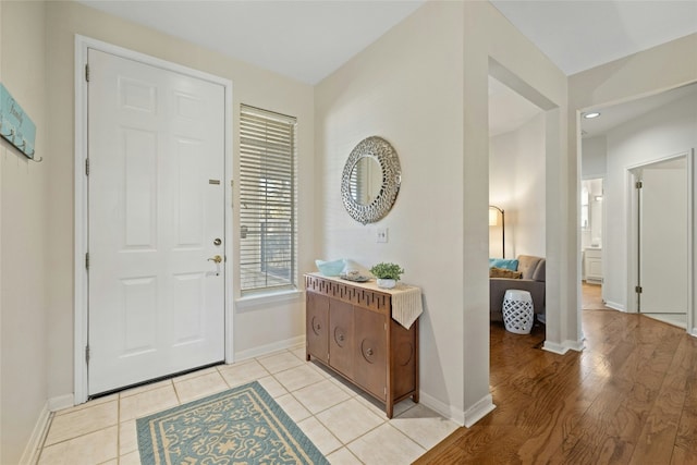 view of tiled foyer entrance