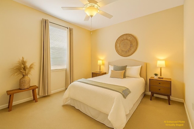 216 Whispering Wind Dr, Georgetown, TX 78633 - bedroom with light carpet and a ceiling fan