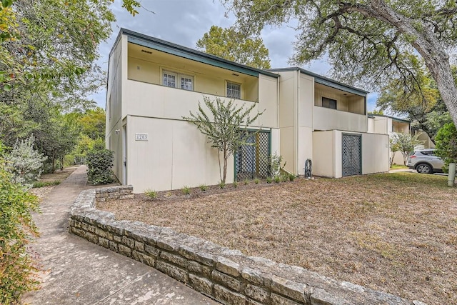 view of front of home with stucco siding