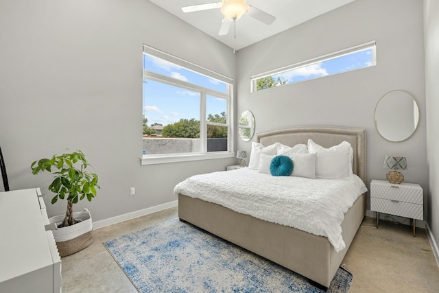 bedroom with ceiling fan