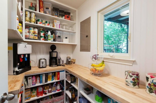 pantry featuring electric panel