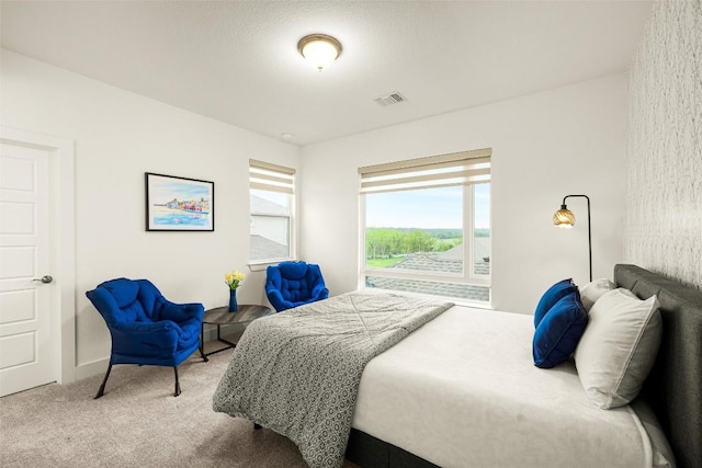 bedroom with carpet and visible vents