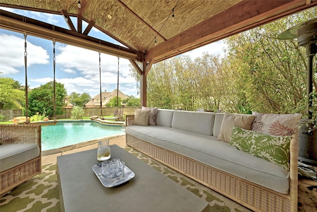 sunroom / solarium with lofted ceiling