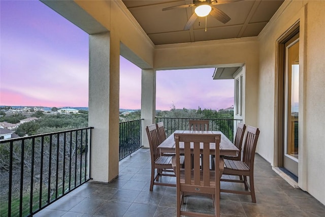 205 Palazza Alto Dr, Austin, TX 78734 - balcony featuring ceiling fan and outdoor dining area