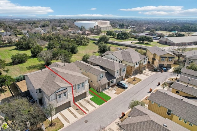 aerial view featuring a residential view