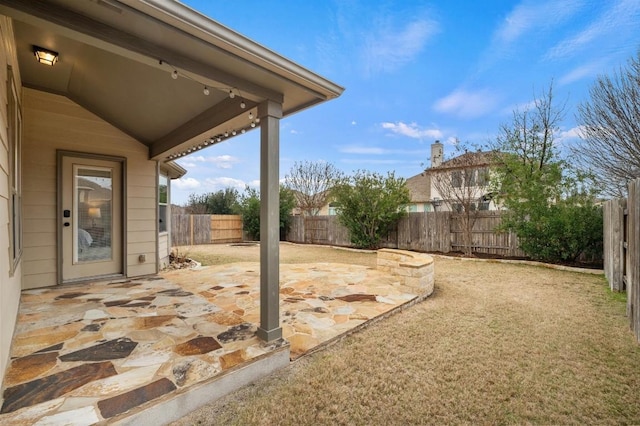 3541 Guadalajara St, Round Rock, TX 78665 - fenced backyard featuring a patio area