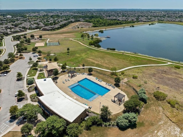 3541 Guadalajara St, Round Rock, TX 78665 - bird's eye view of a nearby body of water and a pool area