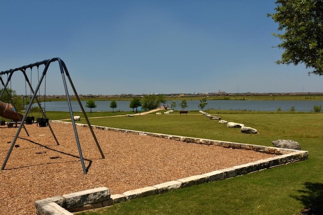 3541 Guadalajara St, Round Rock, TX 78665 - communal playground featuring a yard and a water view