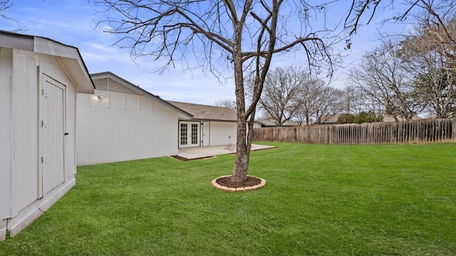 1112 Village Green Dr, Austin, TX 78753 - view of yard with french doors and a patio area