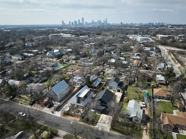 1002 Gullett St Unit 2, Austin, TX 78702 - aerial view of property and surrounding area featuring skyline