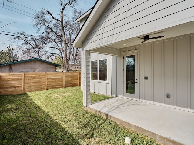 1002 Gullett St Unit 2, Austin, TX 78702 - view of yard featuring a patio area and ceiling fan