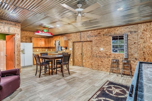 542 Stars And Stripes, Fischer, TX 78623 - dining room featuring light wood finished floors and ceiling fan