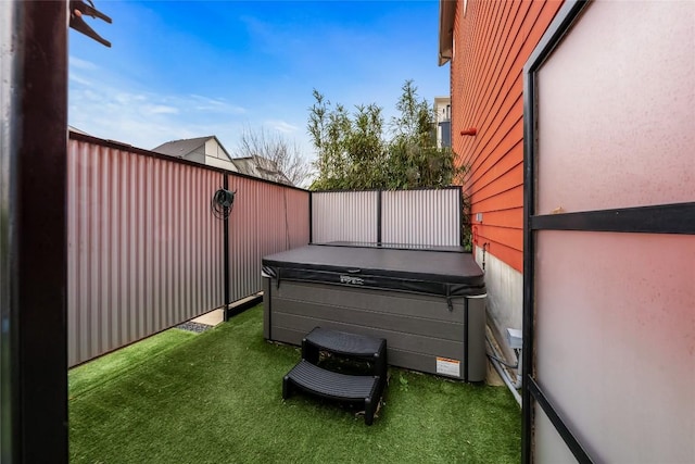 6221 Seville Dr, Austin, TX 78724 - exterior space with a hot tub and fence