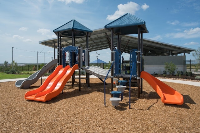 view of community jungle gym