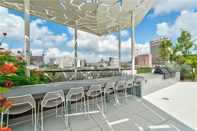 800 Embassy Dr Unit 319, Austin, TX 78702 - view of patio / terrace with a city view and a grill