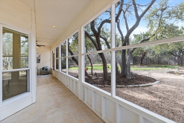 view of unfurnished sunroom