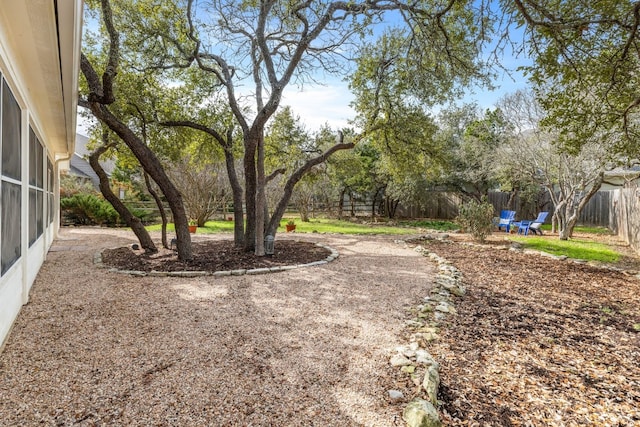 view of yard featuring a fenced backyard