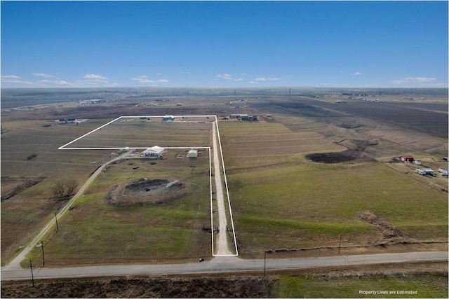 drone / aerial view with a rural view