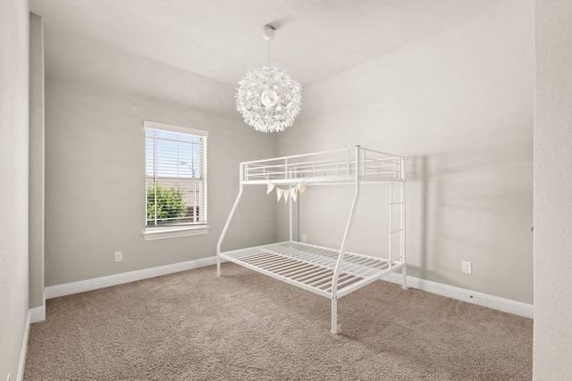 3809 Alpine Ridge Cv, Leander, TX 78641 - unfurnished bedroom with carpet floors and a chandelier