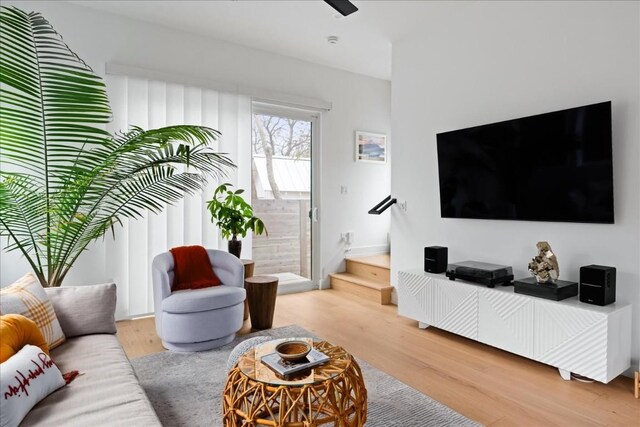 3204 Garden Villa Ln Unit 2, Austin, TX 78704 - living room with wood finished floors