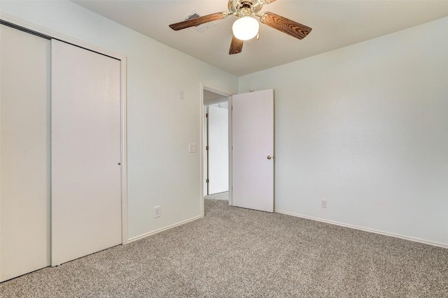 5006 Daymon Ct, Hutto, TX 78634 - unfurnished bedroom featuring light carpet, a closet, and ceiling fan