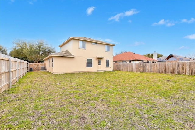 5006 Daymon Ct, Hutto, TX 78634 - back of house with a fenced backyard and stucco siding