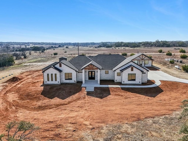 modern farmhouse featuring a rural view