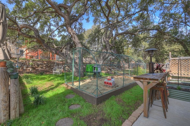 view of yard featuring fence