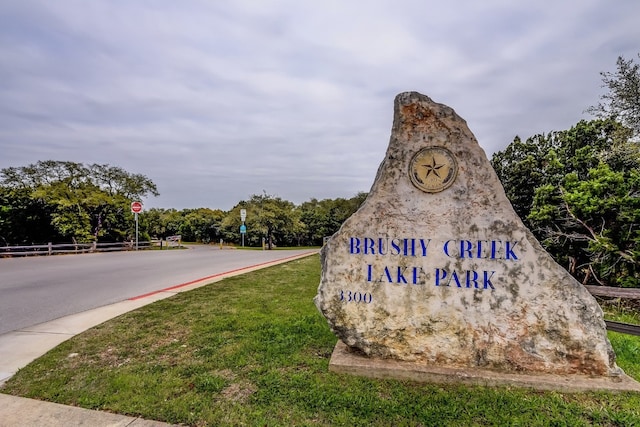 view of community sign