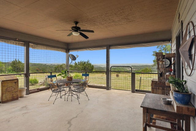 201 Hillview Cir, Dripping Springs, TX 78620 - sunroom featuring outdoor dining area and ceiling fan