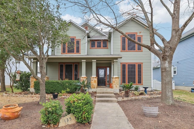 view of front of property featuring a porch