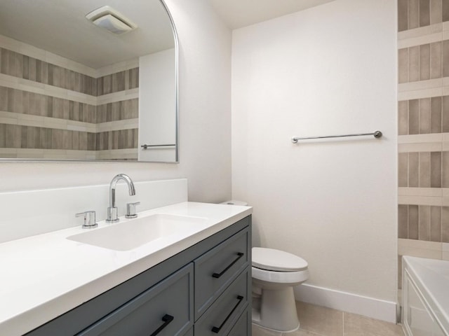 8205 Alabama Dr, Austin, TX 78745 - bathroom featuring vanity, a tub, and tile patterned floors