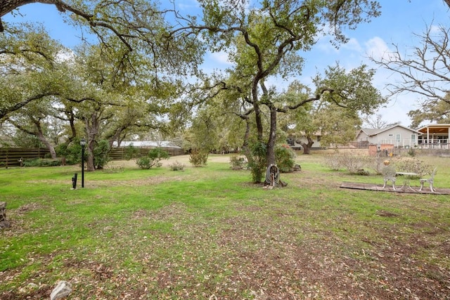 view of yard featuring fence