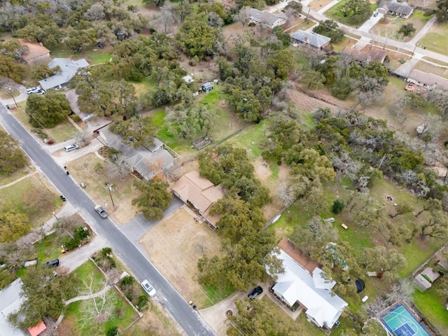 birds eye view of property with a residential view