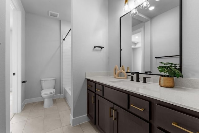 11 Doverland Dr, Lakeway, TX 78738 - bathroom with vanity, toilet, tile patterned flooring,  shower combination, and baseboards