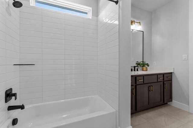 11 Doverland Dr, Lakeway, TX 78738 - bathroom featuring vanity,  shower combination, tile patterned floors, and baseboards