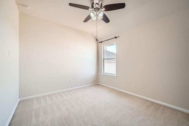 1003 Preserve Pl, Round Rock, TX 78665 - unfurnished room featuring light carpet, baseboards, a ceiling fan, and lofted ceiling