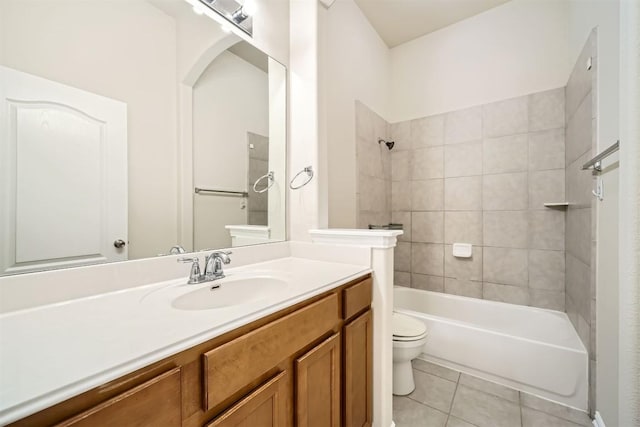 1003 Preserve Pl, Round Rock, TX 78665 - full bath with tile patterned flooring, toilet, vanity, and shower / bath combination