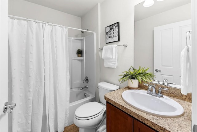 508 Sheldon Lake Dr, Georgetown, TX 78633 - full bathroom with vanity, shower / bath combination with curtain, and toilet