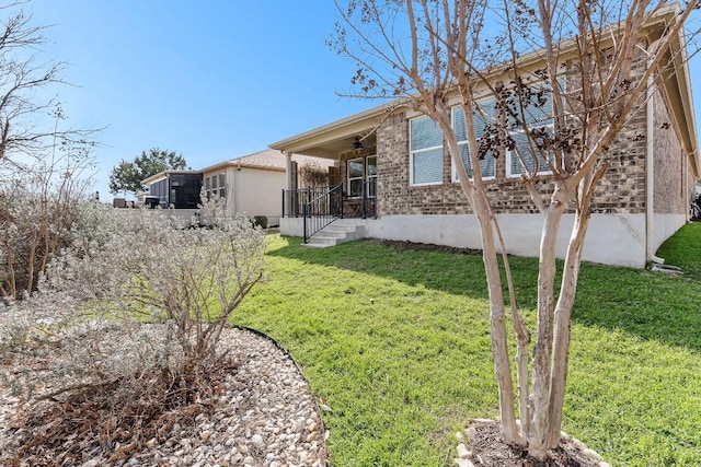 508 Sheldon Lake Dr, Georgetown, TX 78633 - view of grassy yard featuring a ceiling fan