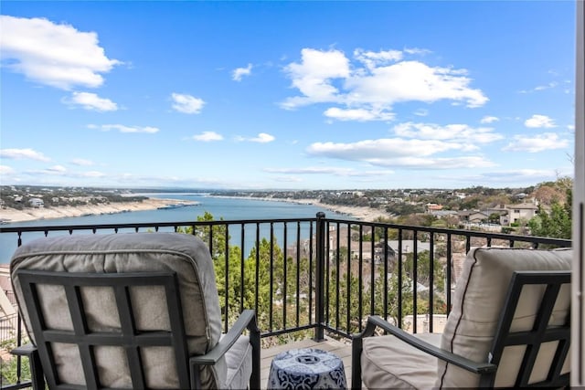 balcony with a water view