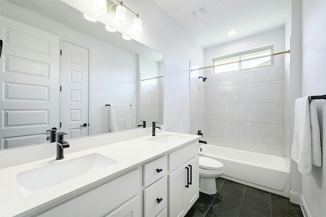 1635 Nature View Loop, Driftwood, TX 78619 - bathroom with double vanity, tile patterned floors, and bathing tub / shower combination