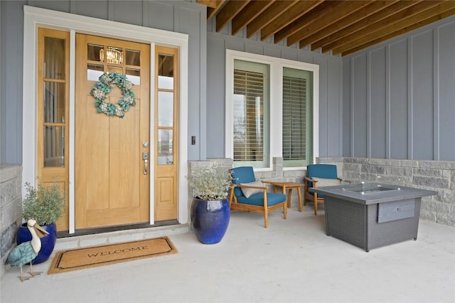 233 Lakefront Dr, Lago Vista, TX 78645 - view of exterior entry with board and batten siding