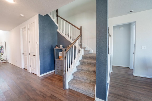 5864 Bianca Dr, Round Rock, TX 78665 - stairway with wood finished floors and baseboards