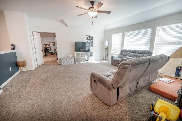 5864 Bianca Dr, Round Rock, TX 78665 - living area featuring ceiling fan and carpet floors