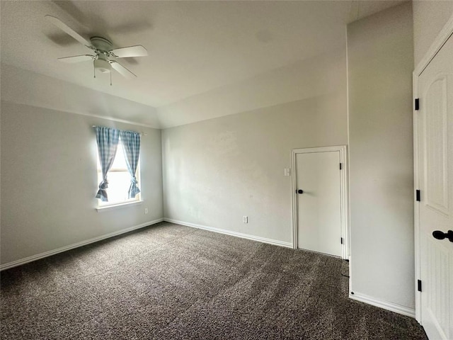 5864 Bianca Dr, Round Rock, TX 78665 - unfurnished room with carpet floors, ceiling fan, and vaulted ceiling