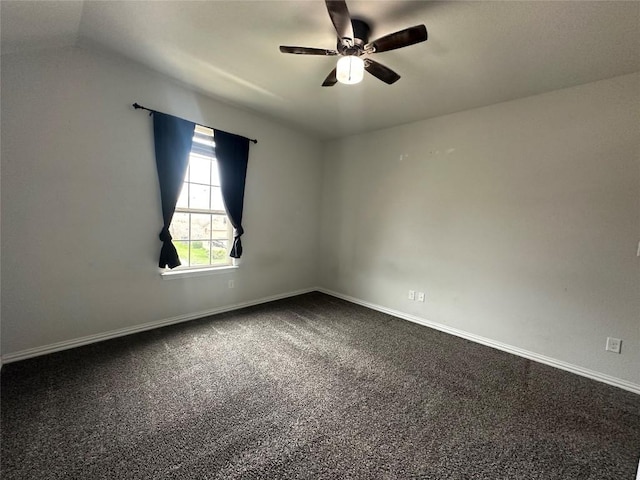 5864 Bianca Dr, Round Rock, TX 78665 - spare room featuring dark carpet and a ceiling fan